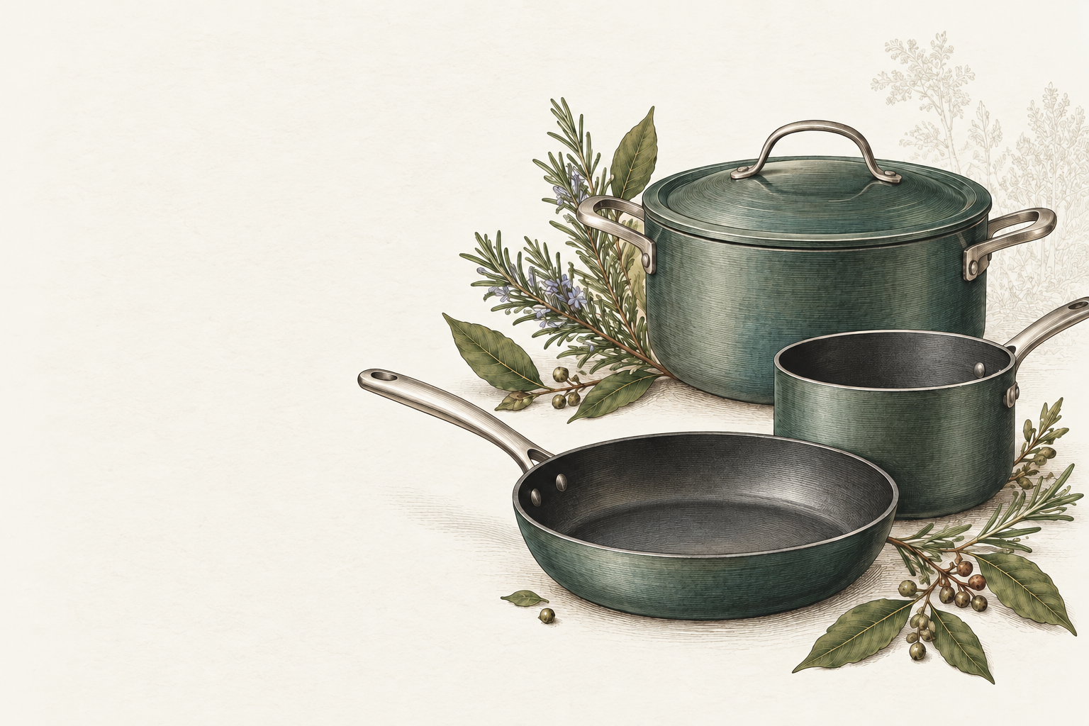 Illustrated aluminum frying pan development reference